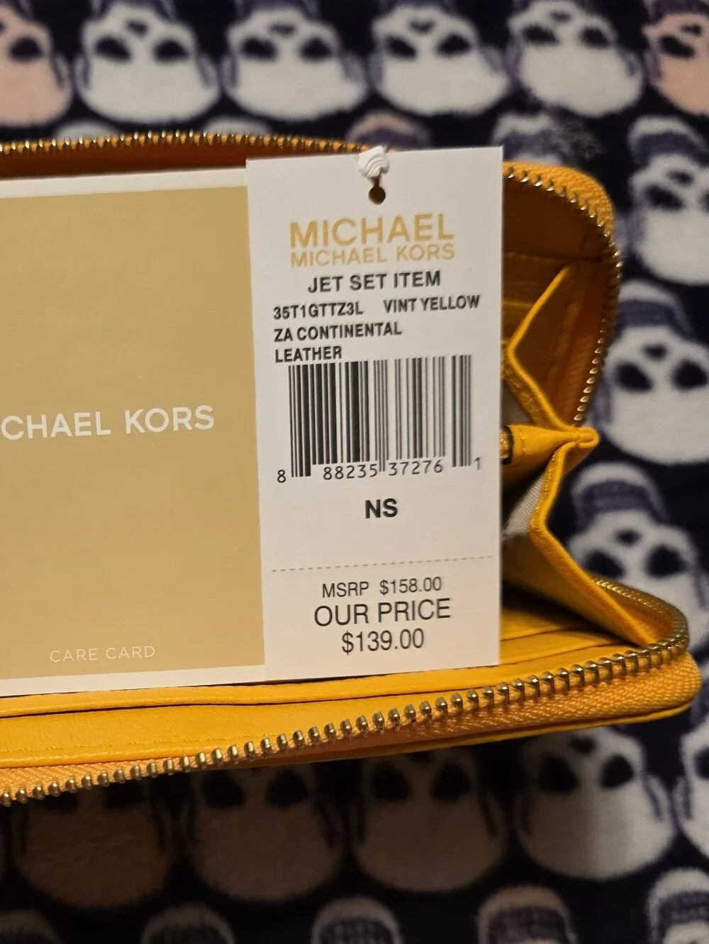 Michael Kors Yellow Zip-Around Leather Wallet